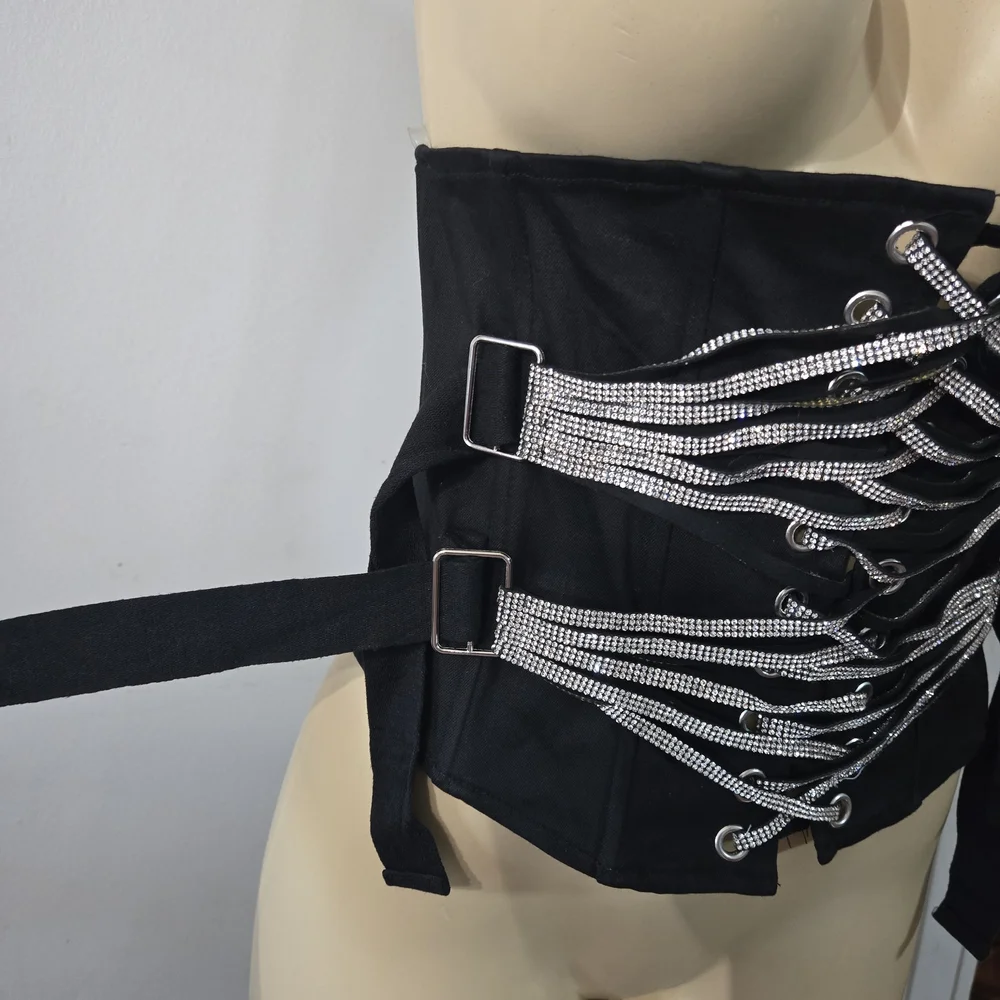 Black Corset with Silver Accents - Picture 3 of 11